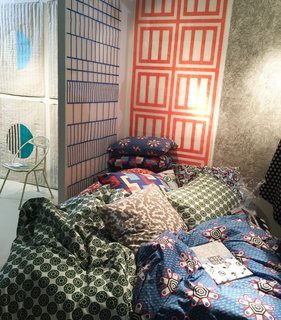 From ZigZag Zurich's colorful booth, the CoopDPS collection of wallpaper, fabric, and bedding was designed by Nathalie Du Pasquier and George Sowden, two of the founding members of the Memphis Design group.<span> <a href="/discover/DwellNow" target="_blank">#DwellNow</a></span><span> <a href="/discover/sightunseenoffsite" target="_blank">#sightunseenoffsite</a></span><span> <a href="/discover/zigzagzurich" target="_blank">#zigzagzurich</a></span><span> <a href="/discover/coopdps" target="_blank">#coopdps</a></span><span> <a href="/discover/memphisdesign" target="_blank">#memphisdesign</a></span><span> <a href="/discover/pattern" target="_blank">#pattern</a></span><span> <a href="/discover/bedding" target="_blank">#bedding</a></span><span> <a href="/discover/wallpaper" target="_blank">#wallpaper</a></span><span> <a href="/discover/color" target="_blank">#color</a></span><span> <a href="/discover/nathaliedupasquier" target="_blank">#nathaliedupasquier</a></span><span> <a href="/discover/georgesowden" target="_blank">#georgesowden</a></span>