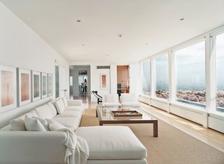Bauhaus by the Sea - Photo 2 of 8 - In the living room, there's a black leather Le Corbusier lounge and a Minotti sofa set.