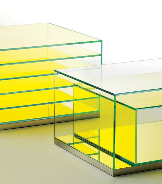 Coffee Tables That Would Make Yves Klein Proud - Photo 4 of 6 - Boxinbox by Philippe Starck for Glas Italia This brightly tinted series combines storage and display in rectilinear showcases that recall artist Donald Judd’s work. 