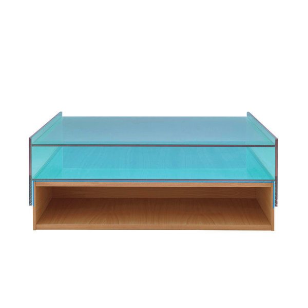Coffee Tables That Would Make Yves Klein Proud - Photo 5 of 6 - Hampton low table by Eric Jourdan for Ligne Roset Referencing Mies van der Rohe’s Farnsworth House, this architectural piece marries cherrywood and laminated glass. 