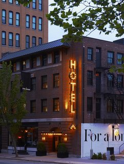 This Boutique Hotel Loves its City Like No Other - Photo 2 of 14 - Before its current incarnation as a design hotel, the structure had a scandalous past. Built in 1912 by an Episcopalian church, it formerly housed a strip club and a music venue, among other businesses.