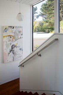 Large walls of glass facing the courtyard were original to the design.