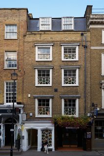 An exterior shot of the Current windows. 