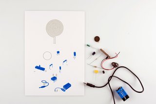 This Designer Is Building Electronics with Paper - Photo 4 of 5 - All the components of the paper speaker. 