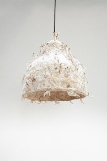 Jonas Edvard’s MYX lamp is made from plant fiber and fungus grown over the course of two to three weeks. 