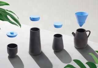 Traditional Sensibilities Made Modern with Raw Materials - Photo 3 of 6 - This collection of four vessels features four versatile matching lids. There are 16 different ways between the four designs to store and filter liquids or dry foods. 