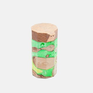 Traditional Sensibilities Made Modern with Raw Materials - Photo 5 of 6 - A salt shaker from Benwu Studio's Living Material series, made from bundled sticks and Jesmonite resin. 
