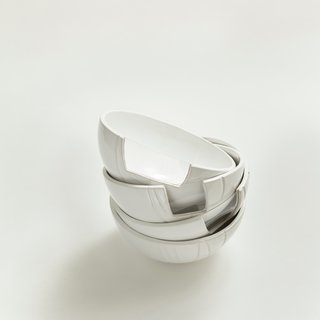 The Ceramicist That Mixes Organic Forms and Technique Together - Photo 5 of 5 - The ceramic bowls with the acrylic detail. 