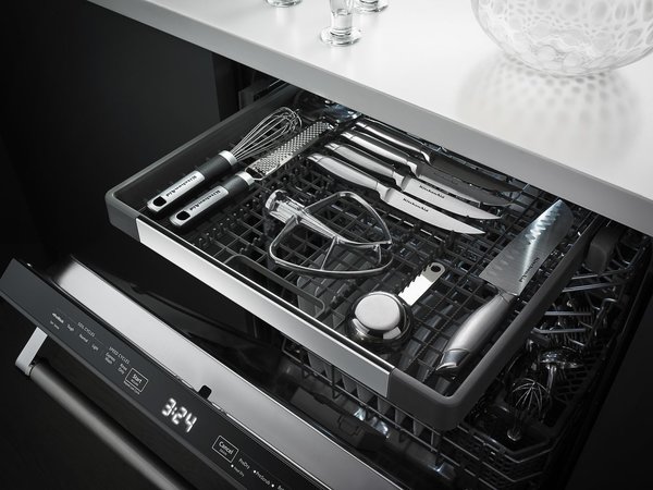 7 Kitchen Technologies to Watch - Photo 4 of 7 - In addition to the standard two levels of storage, the dishwasher has a third rack for odd-shaped items like cooking tools.
