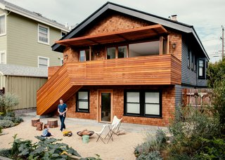 Check Back - Photo 1 of 14 - A new cedar deck and facade face drought-tolerant plants and a gravel hardscape, implemented by Cheng with help from Indra Designs. 