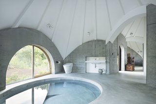 How to Age Gracefully in Japan - Photo 4 of 6 - Moving past the kitchen, the homeowners and guests can access the spiral pool. The wide hallway accommodates visitors with wheelchairs. 