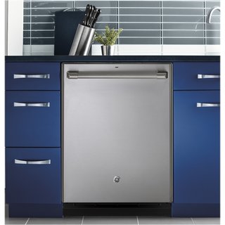 5 Modern Dishwashers - Photo 3 of 5 - The GE Café’s handle detail stands out, but it’s also highly rated for its cleaning abilities. It boats four bottle jets specifically for cleaning water bottles and vases, and jets just below the silverware basket. The normal cycle time of 110 minutes and an option for air drying makes this unit fairly energy efficient, earning the Energy Star certification. It’s also one of the quieter models available at 45 decibels. 
