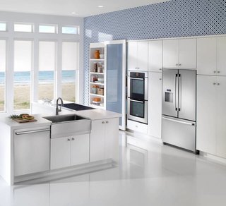 5 Modern Dishwashers - Photo 1 of 5 - Sleek and simple, the Bosch Benchmark Series tops many of the most recent consumer review lists. The series includes 13 models in North America, mainly differentiated by their sound ratings. The series is applauded for its energy efficiency, with models using just two-and-a-half gallons of hot water during normal wash cycles. They come with adjustable upper racks, a handy third rack, and interior lighting. 