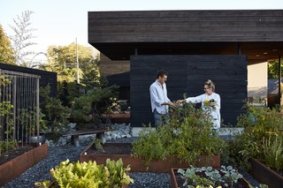 Greener Grass - Photo 13 of 14 - Cor-Ten steel planters host a bounty of fresh herbs, fruits, and vegetables. 