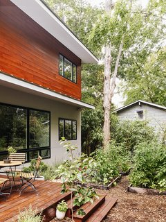 The windows are by Jeld-Wen, and the metal roof is by Galvalume. "I feel lucky to contribute to the architectural diversity in the neighborhood with something truly of this moment that got built despite the odds," says Marsha.