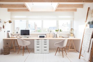 10 Ways to Create a Modern Workspace in Your Attic - Photo 4 of 10 - A lifestyle blogger and designer calls this top attic her top floor flat, and also acts as a studio for photography, branding, and textile design. 