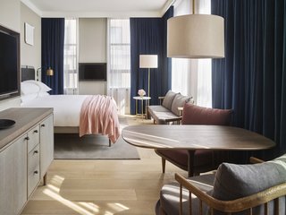 Designed by Anda Andrei and Danish interior design firm Space Copenhagen, 11 Howard in New York City bears the Bauhaus DNA of warm Scandinavian minimalism and New York industrial sleekness.