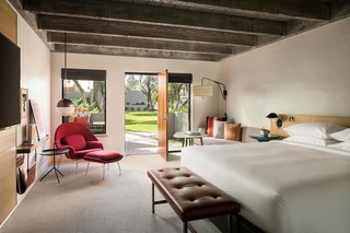 The casita-inspired bungalows at Andaz Scottsdale Resort & Spa are inspired by the aesthetics of American midcentury designer, Alexander Girard.