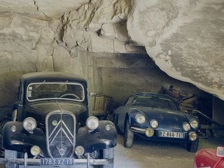 Mine Dining - Photo 13 of 18 - The fleet includes a ruby-red Renault Dauphine and a black Citroën Traction Avant.
