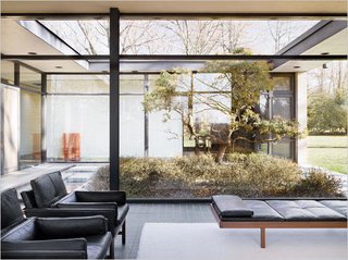 There's No Shortage of Glass in These 7 Homes Designed by Philip Johnson - Photo 4 of 7 - Located across the street from Johnson's own Glass House, the Hodgson House was built for Richard and Geraldine Hodgson in 1951. The U-shape International Style home features a garden court. 