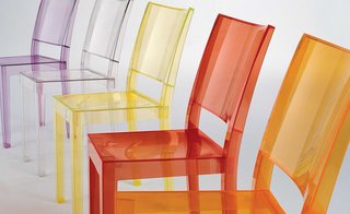 The La Marie Chair was designed by Philippe Starck in 2002 for Kartell and is made out of a polycarbonate mold.