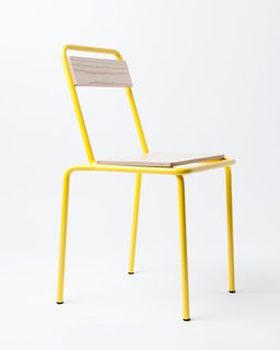 Color Unleashed - Photo 3 of 12 - 04 Chair </p><p> The craftsmen at Belgium’s Ateliers J&J paired welded tubular steel with ashor oak-veneered wood panels to create a rail-thin look. ateliersjetj.com
