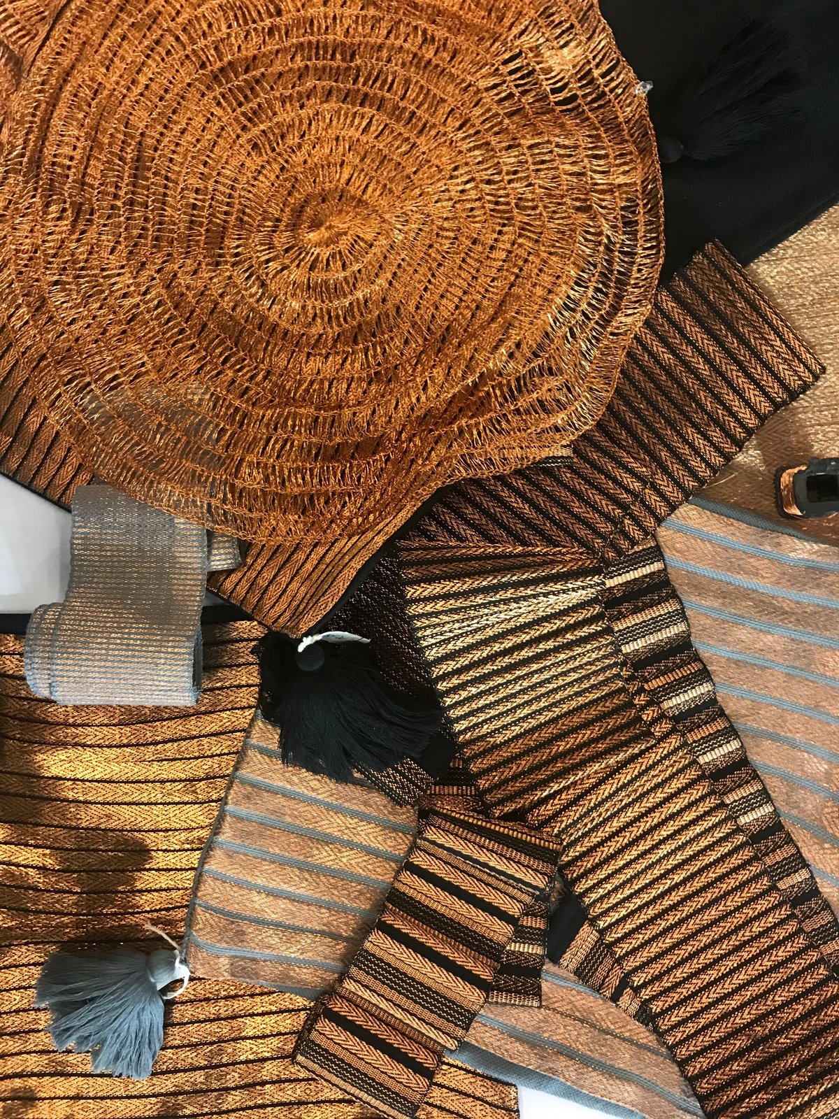 Lulu Mena, an El Salvador-based textile company, presented a recycled-copper textile. They make everything by hand using sustainable practices, working with local artisans.