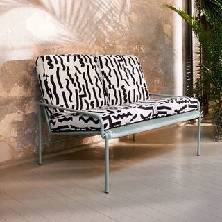 15 Modern Outdoor Seating Pieces To Take You Into Summer - Photo 4 of 5 - This outdoor collection for West Elm resulted from a collaboration between L.A.-based metal worker Eric Trine, and Brooklyn-based textile designer Ellen Van Dusen. Trine's powder-coated steel frame sofa paired with Dusen Dusen's bold, graphic cushions will be a standout in any backyard.