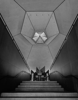 Ode to a Forward-Thinking America: Columbus, Indiana - Photo 2 of 18 - The central altar is crowned by an oculus in the cast-concrete ceiling. The church is a National Historic Landmark. 