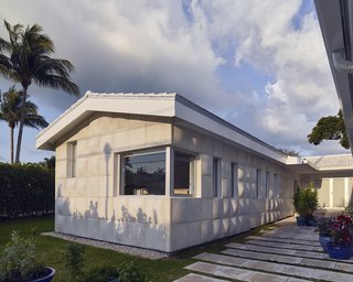 A Professor and Designer Tests a New Hybrid Material on His Miami Beach Home - Photo 3 of 11 - A 450-square-foot addition reconfigured the ranch house from an L- to a U-shape. 