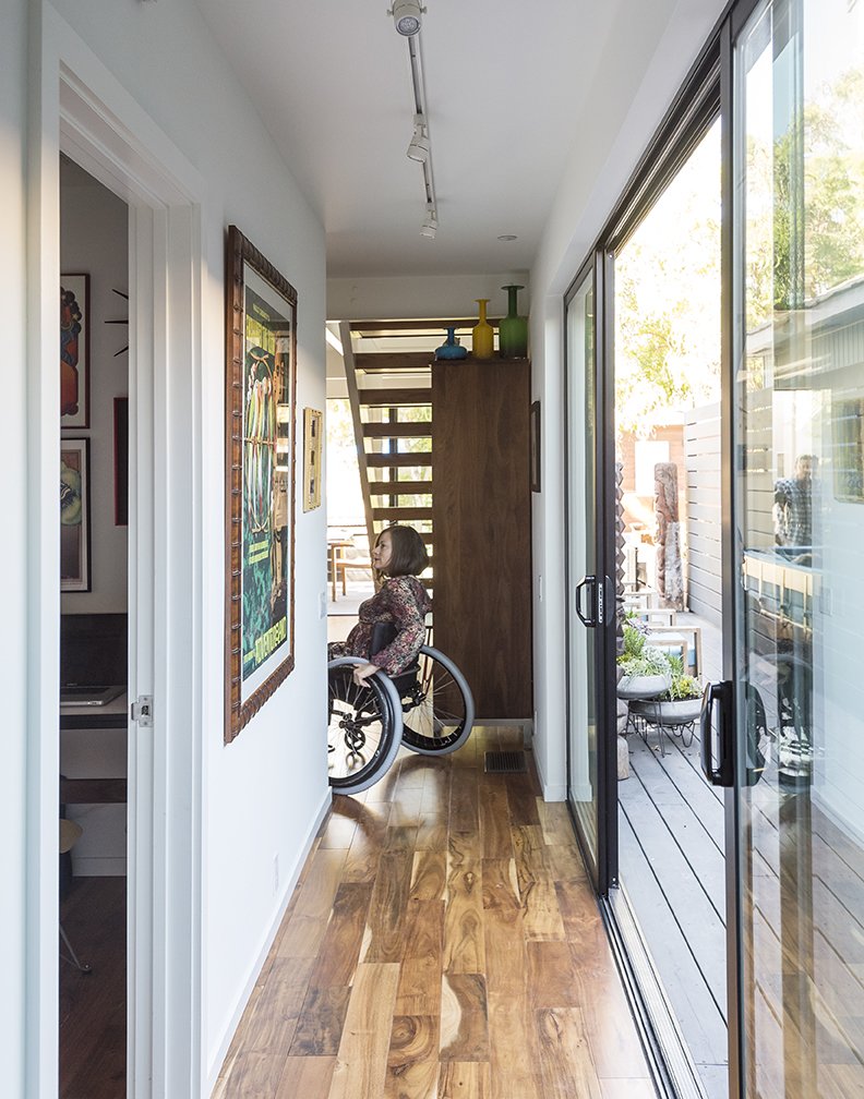 Ensuring that the house would be accessible for wheelchair users like Marielle Kriesel, who serves on the Santa Monica Disabilities Commission with TJ, guided the design.