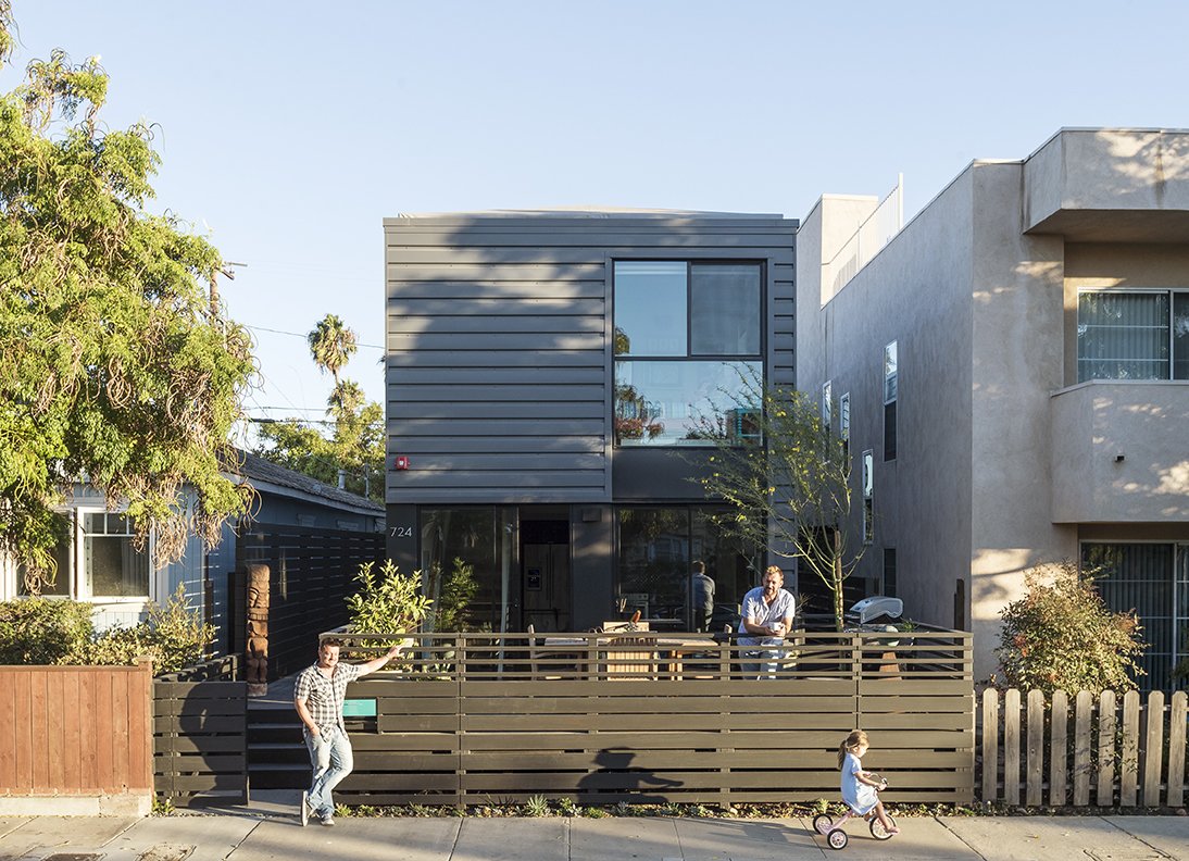 &ldquo;We always knew we wanted to do  prefab&mdash;here it is something interesting and beautiful that adds to the character of the street,&rdquo; says TJ (on deck, with Jay, left, and Chloe). &ldquo;There weren&rsquo;t many options for staying in the area with  a growing family,&rdquo; notes Stott.