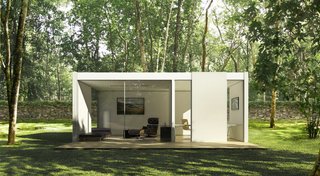 The L.A. Prefab Company That’s Aiming to Make Good Design Available to Everyone - Photo 2 of 6 - The Backyard Lounge and Office is 330 square feet and features windows on all sides. 