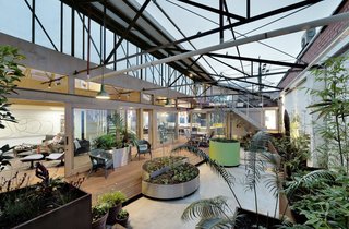 A 1960s Melbourne Warehouse Is Upcycled and Transformed Into an Energy-Efficient Family Home - Photo 1 of 11 - In addition to the retention of the building's envelope, many original elements were reworked and reused throughout the renovation. 