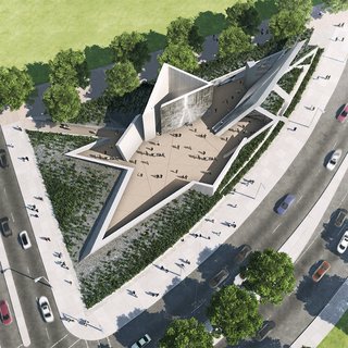 Nina Libeskind on Ground Zero, How Architecture Can Help Heal, and Our Political Moment - Photo 3 of 4 - Symbolically sited across from the Canadian War Museum, the structure features six triangular concrete volumes configured to create the points of a star. 