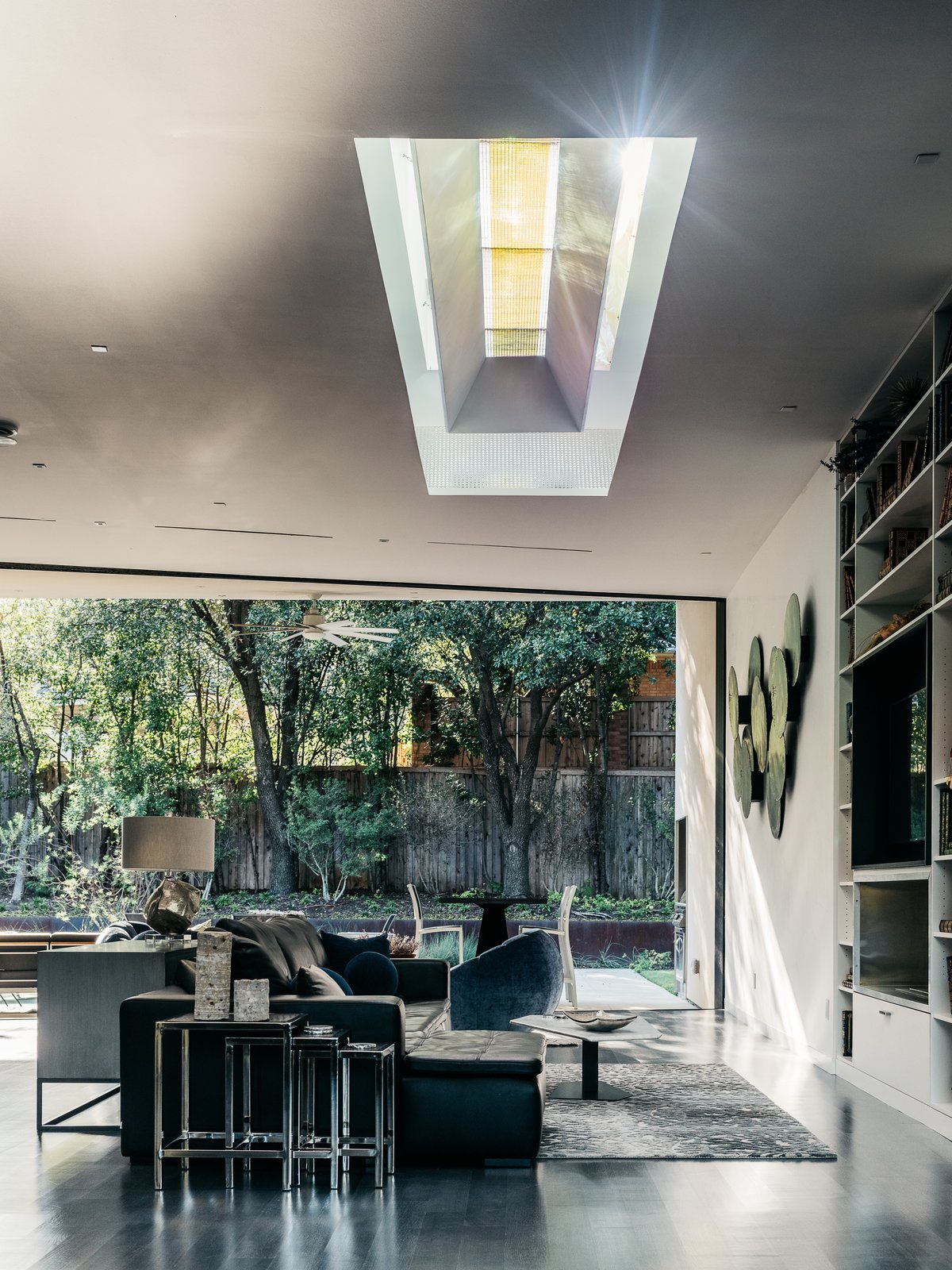 The skylight along with the large opening to the west patio allow the interior of the home to filled with natural light.