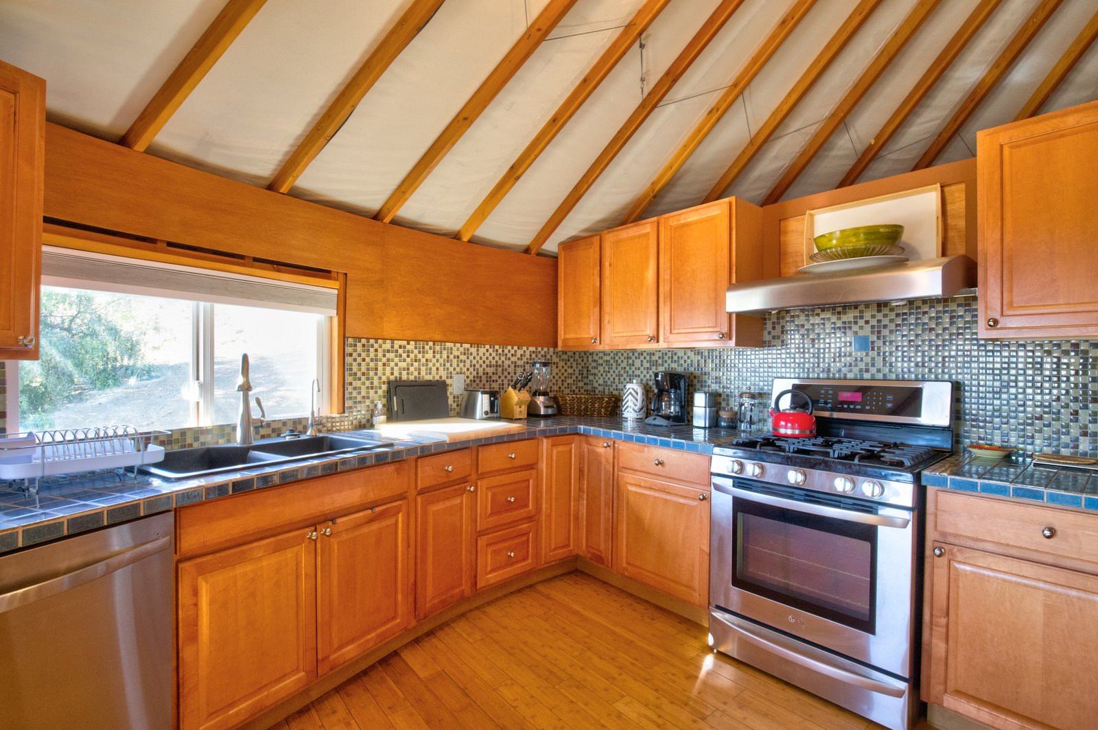 The roomy kitchen offers all the comforts of home.