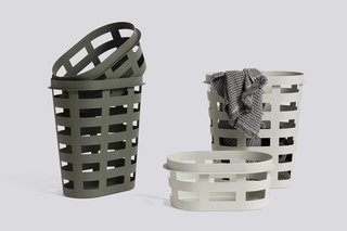 Big-Game designed these plastic mesh laundry baskets for the company.