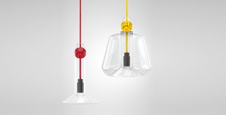 Dyslexia Doesn't Stop These Leading Designers - Photo 2 of 6 - Designed by London studio Vitamin, the Knot pendant lamps feature a bright monkey's fist knot and a hand-blown glass shade.