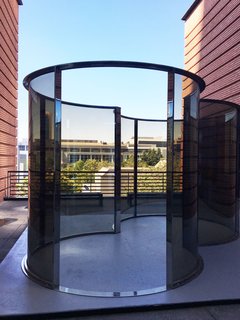 A number of outdoor terraces allow visitors to take a refreshing rest between galleries. Sculptural structures form a curated and fluent experience, as seen above.