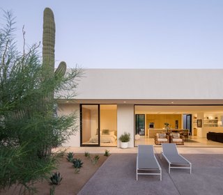 Taking it to the Desert With Dwell Home Tours - Photo 4 of 12 - The design team's initial plans focused on maximizing views of Camelback Mountain and optimizing the orientation of the house in order to create a passive solar strategy. Heat gain and loss is reduced by the use of thermally broken windows and doors, a foam roofing system, and an Exterior Insulation and Finish system (EIFS).