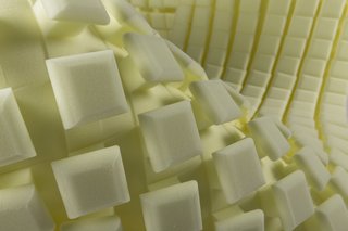 The Mattress Company That Lets You Be Your Own Expert - Photo 3 of 7 - One of the key elements hidden within the mattress is their Support Balancing Technology, which is formed from functional shapes that enhance the feel of the surrounding memory foam and latex layers. Shown here is a close-up shot of the (patent) pending design, which helps ensure proper air flow and resists body impressions. This special SBT layer mimics the enhanced softness of memory foam without the confinement and sagging that conventional constructions are known for.