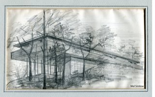 An Icon's Legacy is Revived by a Father-Daughter Bond - Photo 6 of 11 - Mel was a talented artist and frequently painted, sculpted, and made woodcuts. Shown here is an example of a sketch he made in the ‘60s of his beloved home in Usonia.