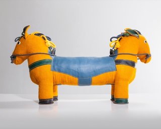 Must-See Discoveries from San Francisco’s Design + Art Fair - Photo 11 of 13 - The Double-Face Pony version of Renate Müller’s line of therapeutic horses, is carefully produced out of jute and leather. These cheerful tools have actually been tested in various hospitals and clinics throughout Germany, with continuously positive results. Photo by Joe Kramm/R & Company. 