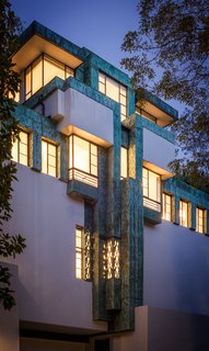 We’re excited to share that on the second day, the doors will be open for you to tour the Samuel-Novarro House, which was designed by Lloyd Wright—the son of famed architect Frank Lloyd Wright—in 1928. The facade presents itself with a Mayan deco-themed design that’s lined with copper sheathing, which has developed a vivid patina over time. 