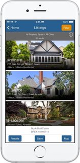 The App That Puts You in Charge When Searching for a Home - Photo 1 of 3 - When you open Nook’s new Search with Style app, you're given the option to look for properties in your area with a radius search, or fill out a classic search form. Both directions lead to a list of thousands of MLS results—standing for Multiple Listing Service (example shown here). The page scrolls continuously with properties until you decide to filter your search to match the architectural style of your choice. 