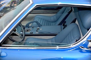 A Day at the Pebble Beach Concours d’Elegance Car Show - Photo 7 of 9 - Built in 1971, the Lamborghini Miura SV Bertone Coupé was the last and most developed creation of Lamborghini’s supercar. This particular one was the only version completed in Blue Medio and has been restored to its original color scheme. Notice how every detail of the interior is impeccably lined with matching blue leather. 