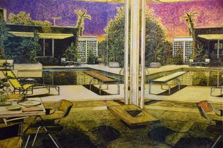 Follow Us Through San Francisco’s FOG Design & Art Fair - Photo 1 of 10 - The San Francisco-based Hosfelt Gallery presented an impressive collection of architectural illustrations by German artist Stefan Kürten. Shown here is Mirage, which was made with acrylic and ink on paper in 2016. Kürten is known for depicting environments we create in order to craft a "perfect life." This often results in midcentury homes, bungalows, and resorts that used to promise prosperity in the post-World War II environment—though each image contains hidden details that hint at decay or disaster. 
