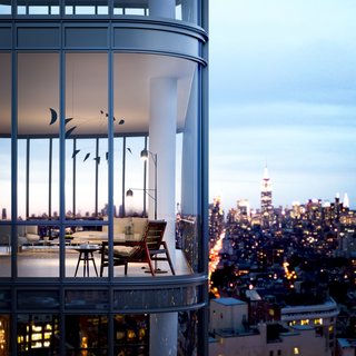 12 Renzo Piano Buildings We Love - Photo 9 of 12 - Though Renzo Piano Building Workshop is known for creating impeccable commercial structures, their internationally-acclaimed expertise made them the right team for the job to envision and build 565 Broome Street. The dual glass towers of the 30-story building will rise to 290 feet and will house living quarters ranging from studios costing $1 million to full-floor homes priced at around $20 million. 
