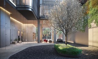 Renzo Piano Building Workshop Brings a New Residential Destination to Soho - Photo 3 of 8 - The double-height lobby will sit off the gated motor court and will host a 24/7 concierge. 